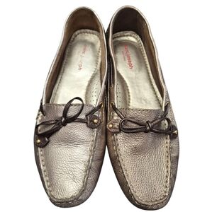 Marc Joseph Gold Womans 9.5 Leather Loafers